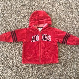 Red velvet Adidas Hoodie size 24m